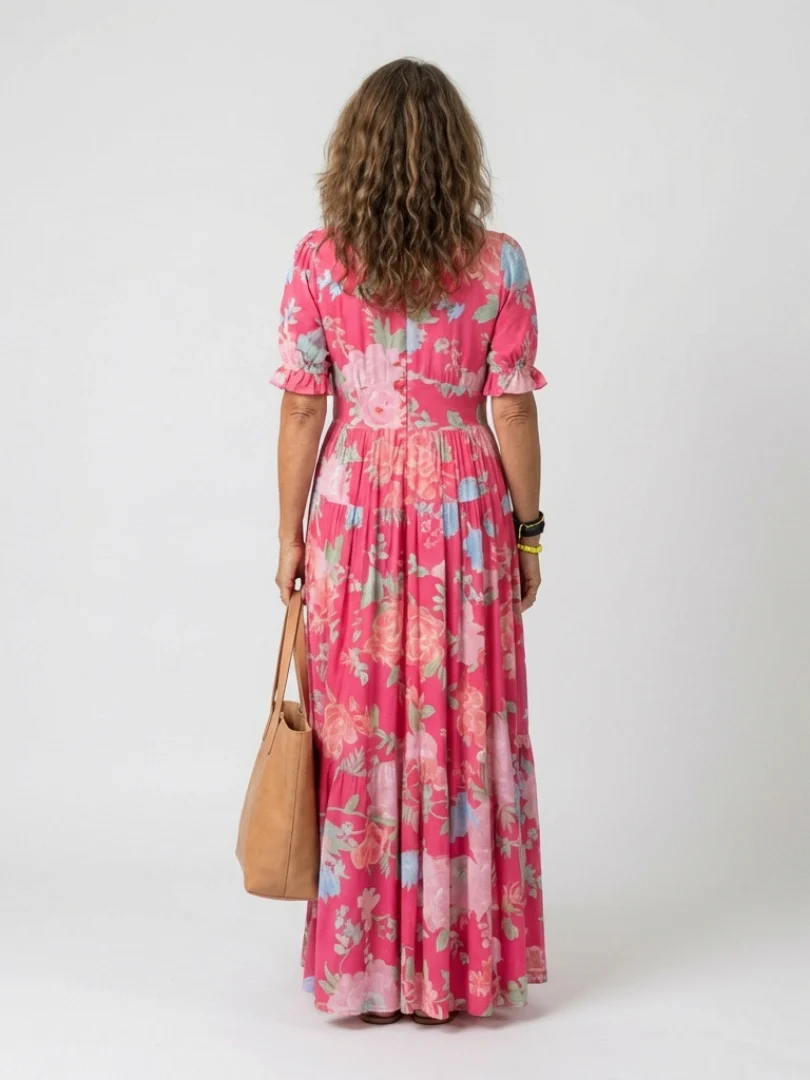 Ione Vest Ido Midl De Flores Sin Mangas Cortas Y Cuello En V