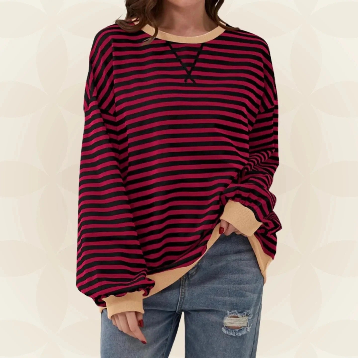Juliana Streifenloser Lassiger Pullover