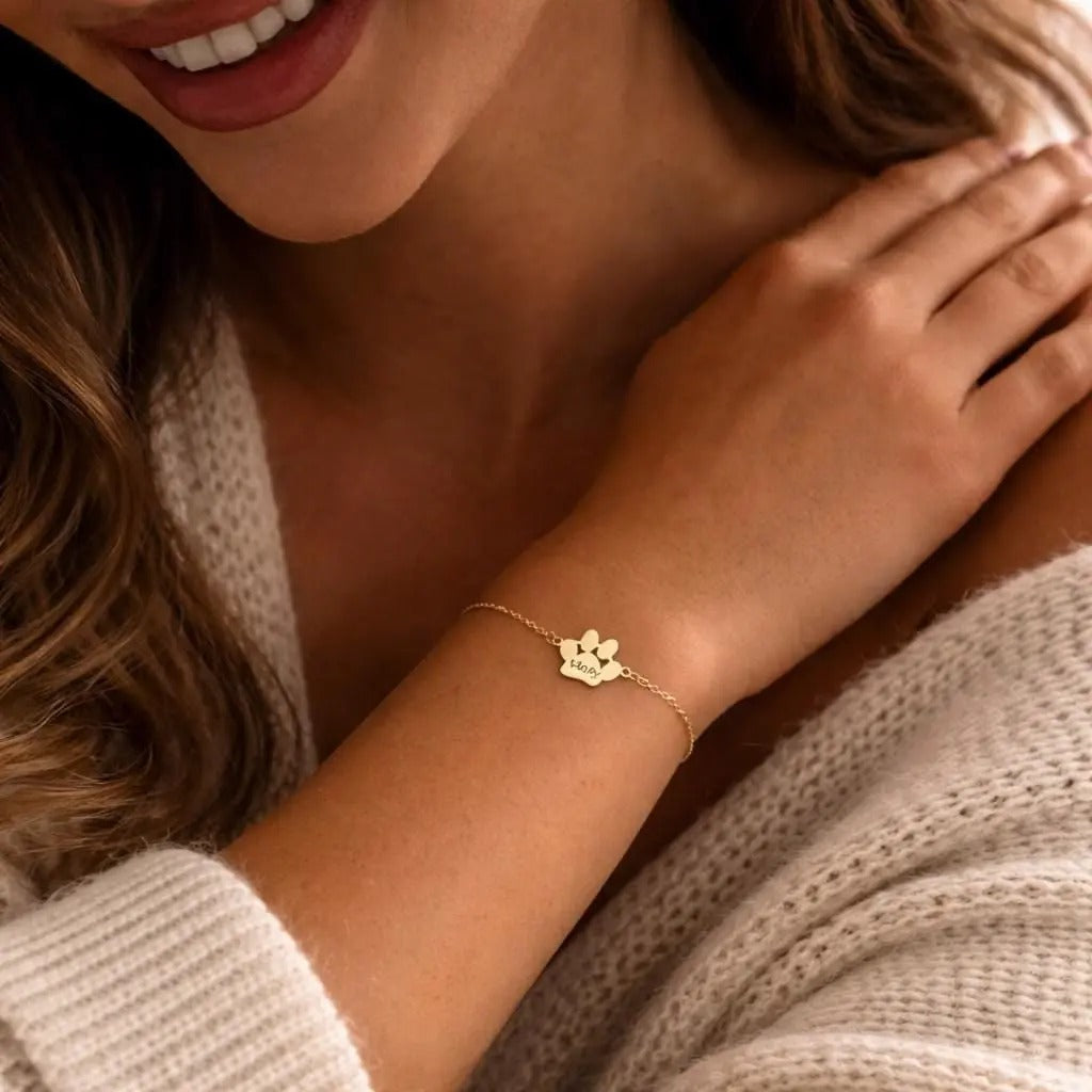 Pulsera Con Nombre De Pata Personalizada